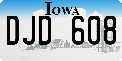 IA license plate DJD608