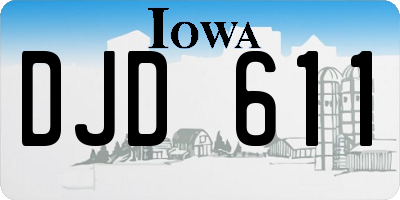IA license plate DJD611