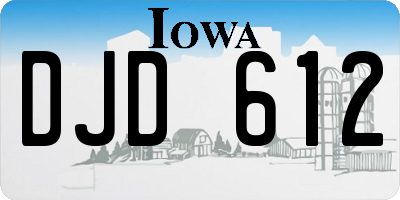 IA license plate DJD612
