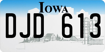 IA license plate DJD613