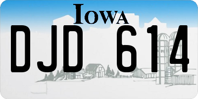 IA license plate DJD614