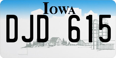 IA license plate DJD615