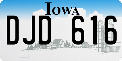 IA license plate DJD616