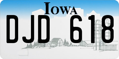 IA license plate DJD618