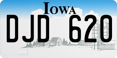 IA license plate DJD620