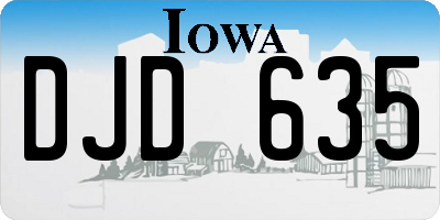 IA license plate DJD635