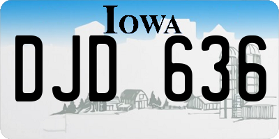 IA license plate DJD636