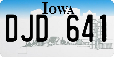 IA license plate DJD641