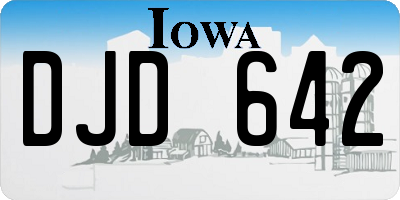 IA license plate DJD642