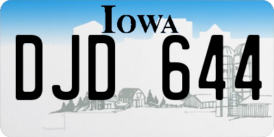 IA license plate DJD644