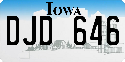 IA license plate DJD646