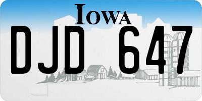 IA license plate DJD647