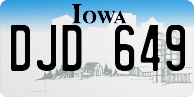 IA license plate DJD649