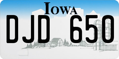 IA license plate DJD650
