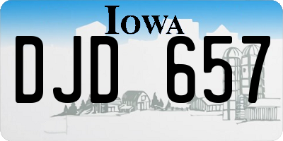 IA license plate DJD657