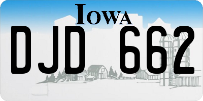 IA license plate DJD662