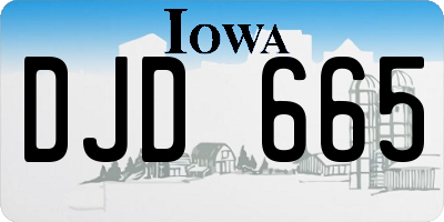 IA license plate DJD665