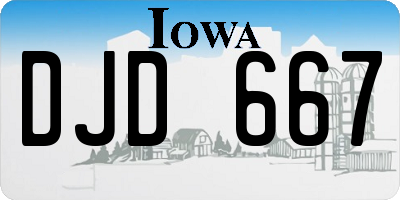 IA license plate DJD667