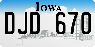 IA license plate DJD670