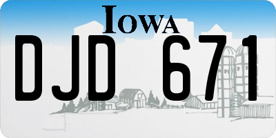 IA license plate DJD671