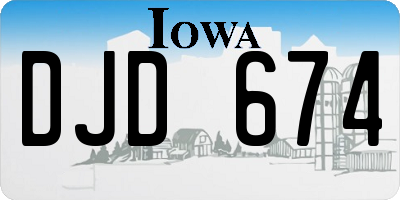 IA license plate DJD674