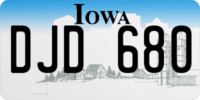 IA license plate DJD680