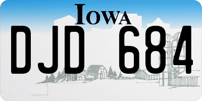 IA license plate DJD684