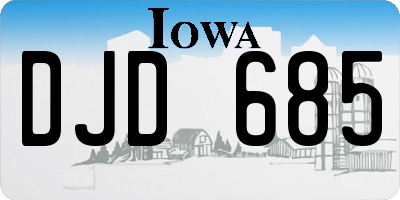 IA license plate DJD685