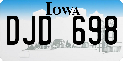 IA license plate DJD698