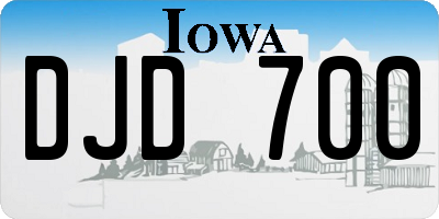 IA license plate DJD700