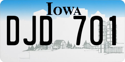 IA license plate DJD701