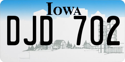 IA license plate DJD702