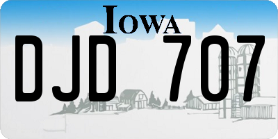 IA license plate DJD707