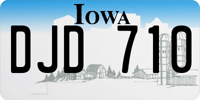 IA license plate DJD710