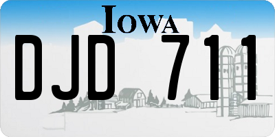 IA license plate DJD711