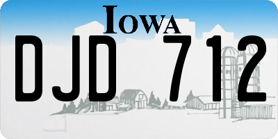 IA license plate DJD712
