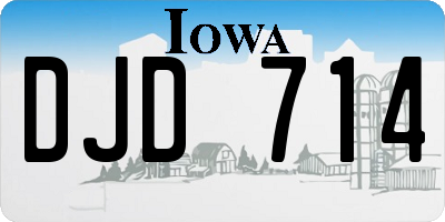 IA license plate DJD714