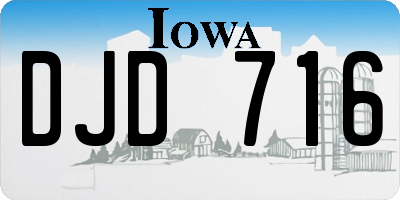 IA license plate DJD716