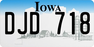 IA license plate DJD718