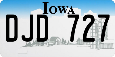 IA license plate DJD727