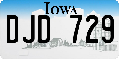 IA license plate DJD729