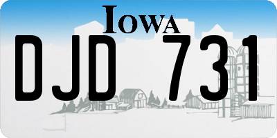 IA license plate DJD731
