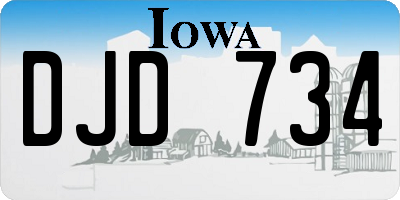 IA license plate DJD734