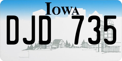 IA license plate DJD735