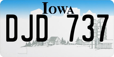IA license plate DJD737