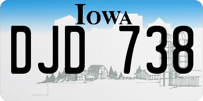 IA license plate DJD738