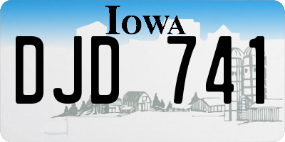 IA license plate DJD741