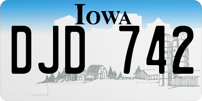 IA license plate DJD742