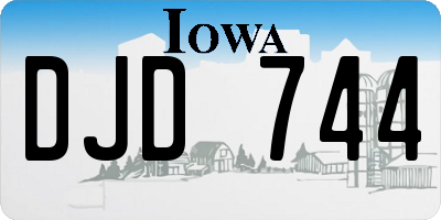 IA license plate DJD744