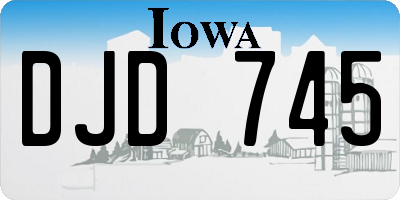 IA license plate DJD745